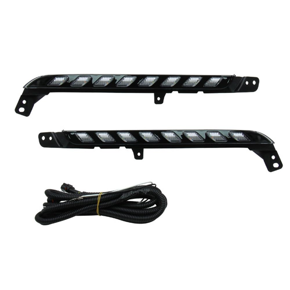 Luces de circulación diurna Riloer, luz LED ámbar + luz blanca, luz de advertencia para automóvil, indicadores de luz de emergencia de 12 V compatibles con Toyota Hilux Revo Rocco 2020-2021