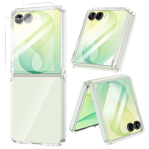 VEGO for Samsung Galaxy Z Flip 8 Case with Screen Protector, Full Clear