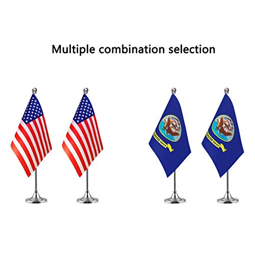 Lovevc Us Navy Desk Flag Small Mini Usa Office Military Table Flags With Stand Base,2 Pack #TOP1