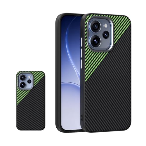 Étui Oppo Reno15 haut de gamme effet fibre de carbone vert