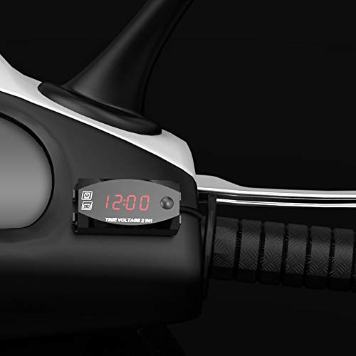 Honeytecs Multifuncionais 6V-30V 2 em 1 Voltímetro para Motocicleta Veículo Elétrico Relógio de pont