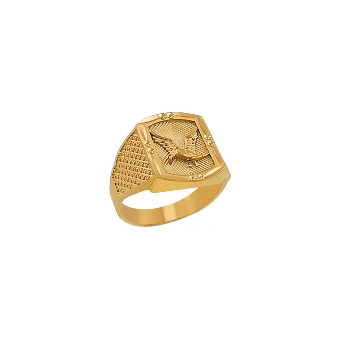 Gold-Plated Brass Eagle Emblem Ring for Men and Boys-image-33