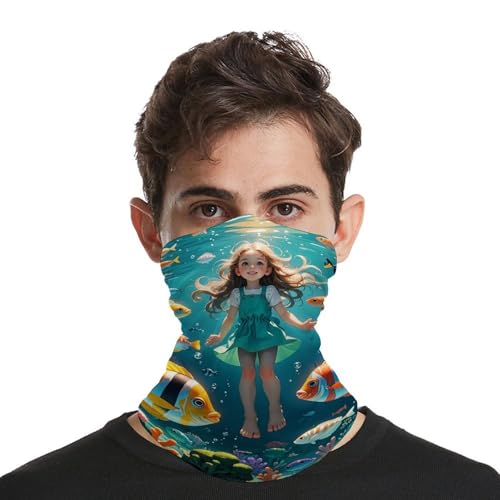 Buff/pasamontañas Personaje Mundo Submarino para hombres y mujeres, protección solar, máscara facial respirable, pañuelo fresco para esquí y senderismo miniatura 4