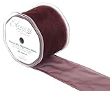 Eleganza Ruban Transparent tissé à Bords métalliques 70 mm x 20 m Bordeaux 12 x 12 x 7 cm