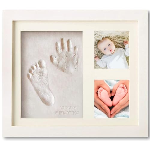 Image of YHRDPP Baby Hand & Footprint Kit, Baby Footprint Kit for Newborn Boys & Girls, Dog Pet Paw Prints Clay Kits Picture Keepsake Frame, Baby Shower, Mom To Be, New Parents, Baby Registry Search