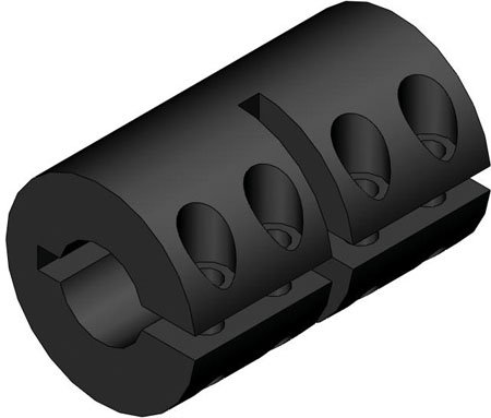 5/8 x 5/8 Bore Sizes, 1 5/16 O.D., 2. Lg., One-Piece Steel w/Keyway, Rigid Clamp Style Shaft Couplings (1 Each)