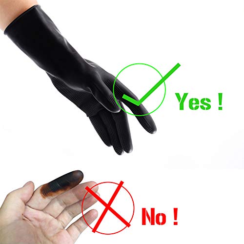 Hair Dye Gloves, Black Reusable Rubber Gloves, Professional Hair Coloring Accessories for Hair Salon Hair Dyeing,2Pcs - Image 5