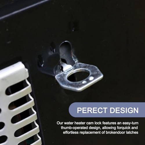 Image of Pack-2 RV Water Heater Cam Lock, Stainless Steel Water Heater Cover Latch Fastener, 1.5 inch Durable Metal Torque Cam Lock with Hook Fastener Parts, Universal for RVs Campers Accessory (Silver)