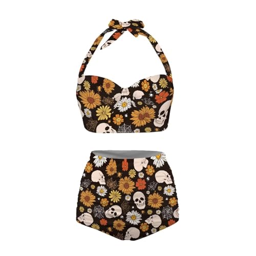 Plus Size Bathing Suit for Women Tummy Control High Waisted Bikini Sets for Women Size S-2XL