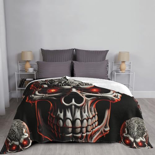 Couverture en flanelle ultra douce imprimée tête de mort finition premium - 6