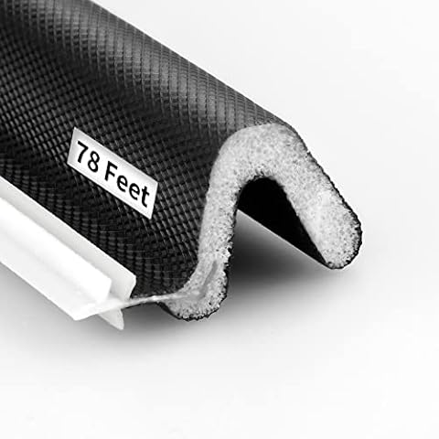 Door Weather Stripping & Seal Strip Kit for Attic, Patio & More-Insulate Your Door seal with Eco-Friendly PU Foam (BLACK, 78FEET) Cover