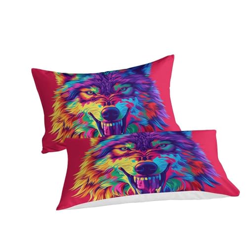 Linge de lit loup 3D finitions soignées en microfibre douce - 3
