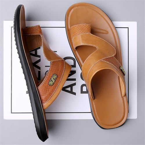 Mens Sandals Indoor and Outdoor Beach Flip Flop Casual Thong Leather Slip On Athletic Slipper Quick-Dry3