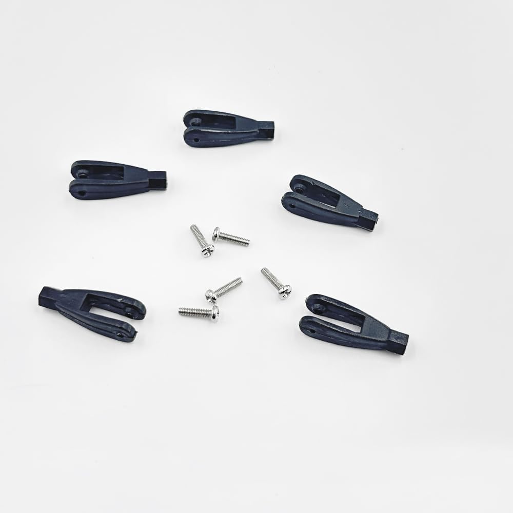 5PCS RC Airplane Servo Linkage Rod Clevis Coupler U-Shaped Nylon Clamp with Screws for RC Plane Helicopter DIY Model Aircraft Pushrod Connecting Part (for 2mm Rod Black)