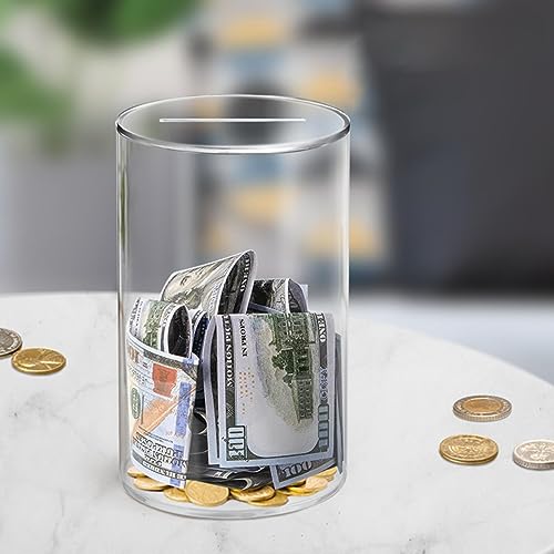 tirelires Transparente pour Adultes/Enfant, sans Ouverture - Grande Boîte d'Épargne Transparente, Grand Tire Lire Piggy Coin Money Tip Bank Jar Box pour...