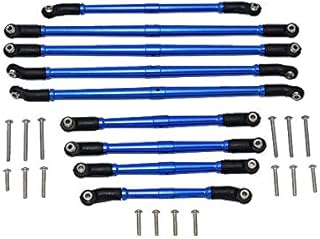 Axial 1/10 SCX10 III JT Gladiator (AXI03006) Upgrade Parts Aluminum Adjustable Tie Rods - 9Pc Set Blue