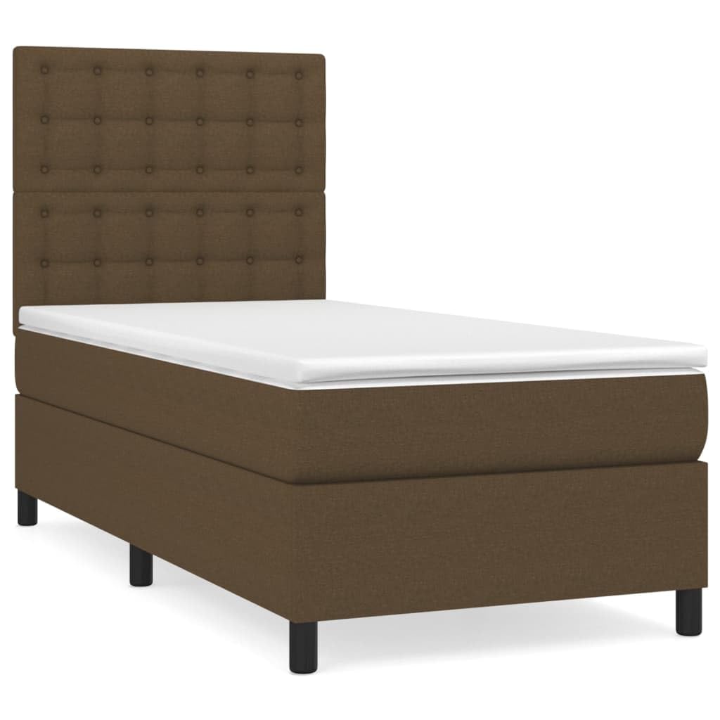 Stoff Kopfteil höhenverstellbar Boxspringbett 80x200 cm Braun