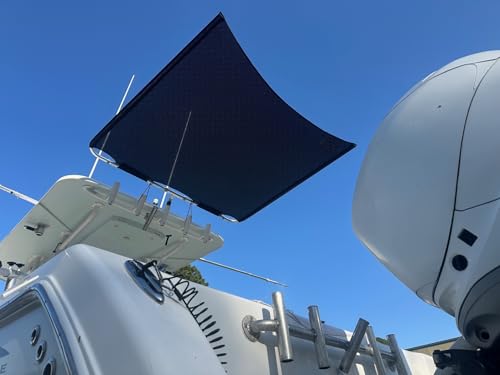 6.5 x5.5 Black SS100 Single Rod Holder Stern Boat Center Console Sun Shade