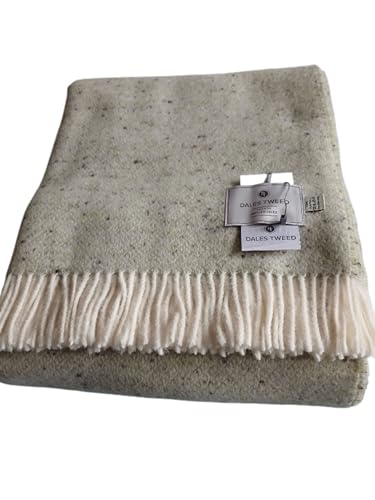 Dales Tweed Bronte 100% Pure Wool Throw Classic Sage 140cm x 200cm Blanket