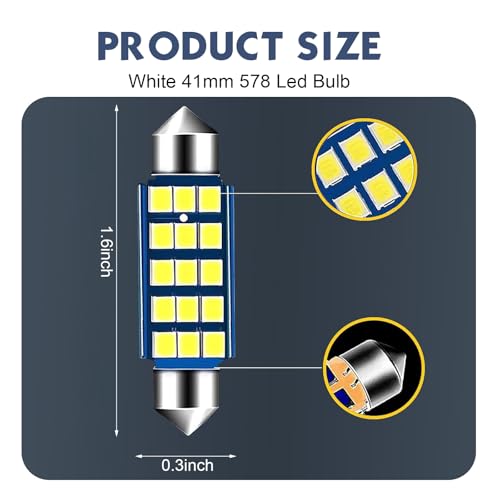 2Pcs Bombillas LED 578 1200LM 6000K para Interior miniatura 2