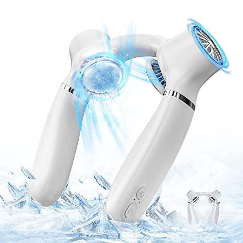 AMLINK Portable Neck Air Conditioner Fan, Neck Fan with Refrigerating Chip, 4000 mAh Hands-Free Rechargeable Cooling Neck Fan, 360° Air Flow 3 Speeds Low Noise Personal Fan for Home/Office/Outdoor