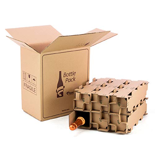 Cajas de cartón para envío de 6 botellas con divisor de alta protección Only Boxes (Pack de 5)