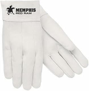 Welding Gloves, Premium Grain Goat Skin Leather, White, Unlined Lining, Band Top Cuff, 10.63 in L, 0.4 to 1.1 mm, Size XL, 4910 (Pack of 12)