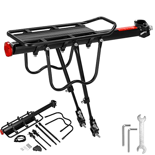 SPRINGOS Portaequipajes para Bicicleta de Aluminio, Carga máxima de 10 kg. Soporte para portaequipajes,Negro,57x16x40 cm