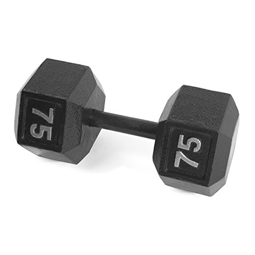 CAP Barbell Cast Iron Hex Dumbbell Black Single 75 lb