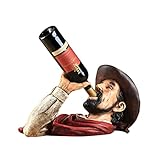 HDBCYUAZ Flaschenregal Western Cowboy Head Wine Halter, Harz Weinregal, Kellerbar Home Dekorationen Inneneinrichtung Weinflaschenhalter