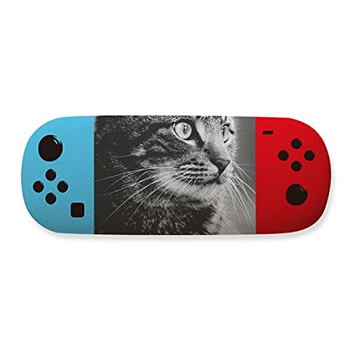 Étui de rangement pour lunettes motif chat noir et blanc en tissu protecteur