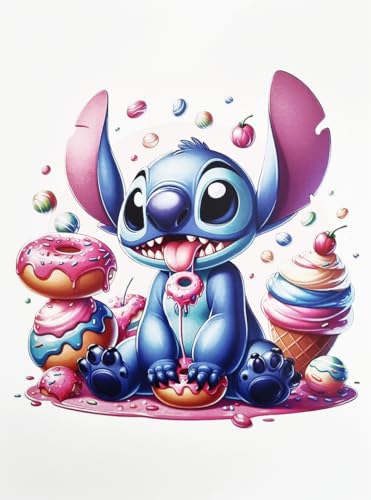 Disney Affiche Décorative Murale de la Série de Dessins Animés Stitch avec Impression Douce sur Papier Lustré 40x30cm Sans Cadre
