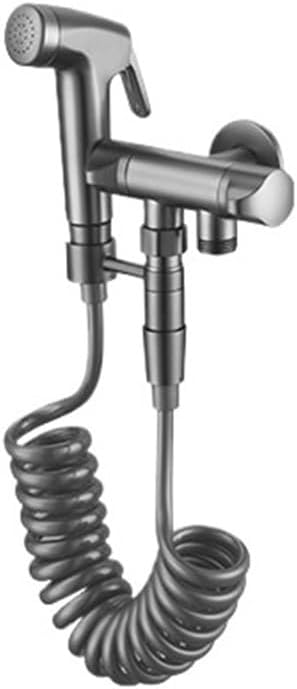 Black/Chrome/Gold Brass Bidet Faucet Portable Bidet ABS Sprayer Single Cold Water Toilet Sprayer(Set D Gold)