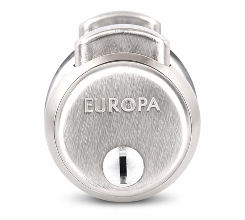 Image of Europa Feather Touch Press Button Cylindrical Lock | Stainless Steel Bathroom Door Lock | Keyless Inside Operation | Durable Silver Finish | Smooth Push Button Mechanism