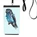 Black Blue Parrot Bird Phone Wallet Purse Hanging Mobile Pouch Black Pocket