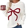 Christmas Sweater Women Funny Long Sleeve Knit Xmas Crewneck Sweaters Winter Holiday Party Outfits