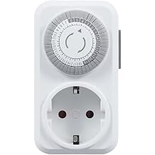 Timer Switch, 24 Hour Cycle Switch, Mechanical Timer, Automatic Shut-off with Overload Protection, EU Plug, High Power, 16A
