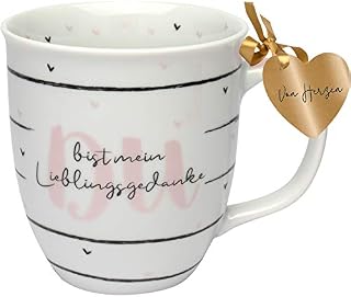 GRUSS & CO 46748 kubek do kawy z sentencją, ulubiona myśl, porcelana, 40 cl, 1 sztuka (1 opakowanie)