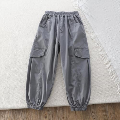 Boys Cargo Pants Casual Pull On Trouser with Multi Pockets Comfy Lounge Solid Color School Pants for Boys 4-14 Years2