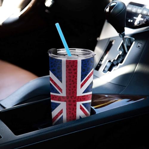 Posavasos para auto con diseño de leopardo y bandera UK 4 piezas miniatura 7