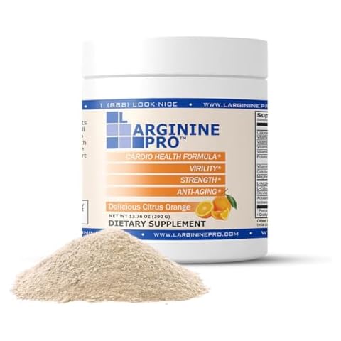 L-ARGININE PRO | L-arginine Supplement Drink Mix Powder | 5,500mg of L-arginine Plus 1,100mg L-Citrulline (1, Orange) Cover