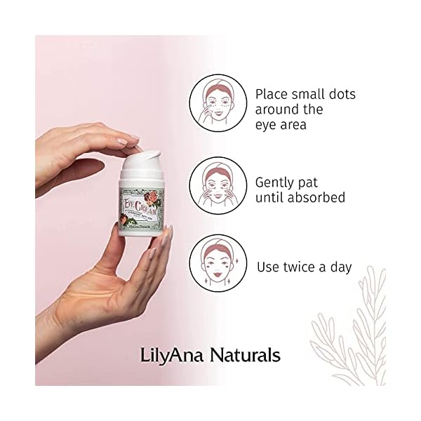 LilyAna-Naturals-Eye-Cream-2-Month-Supply-Made-in-USA-Eye-Cream-for-Dark-Circles-and-Puffiness-Under-Eye-Cream-Anti-Aging-Eye-Cream-Improve-the-look-of-Fine-Lines-and-Wrinkles-Rosehip-and-Hibiscus-Bot LilyAna Naturals Eye Cream for Dark Circles and Puffiness, Under Eye Cream for Wrinkles and Bags, Anti Aging Eye Cream helps Improve Dryness; for Sensitive Skin - 1.7 oz - Made in USA