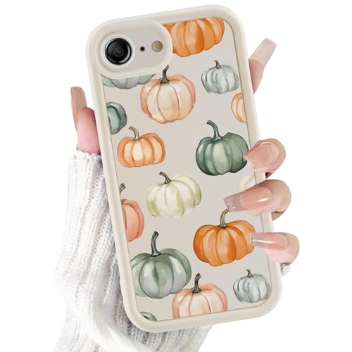Yirlbey Funda para iPhone 16e/SE 4/SE 2025 Otoño, Aesthetic Calabaza Motive Dibujos Cover para Mujer Niñas, Silicona Carcasa Antigolpes Anti arañazos Protector Case para iPhone SE 4 6,1