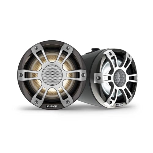 Fusion Garmin Signature Series 3i Marine Wake Tower Speakers 6.5 230-watt CRGBW Sports Black Marine Wake Tower Speakers (Pair) (010-02771-51)