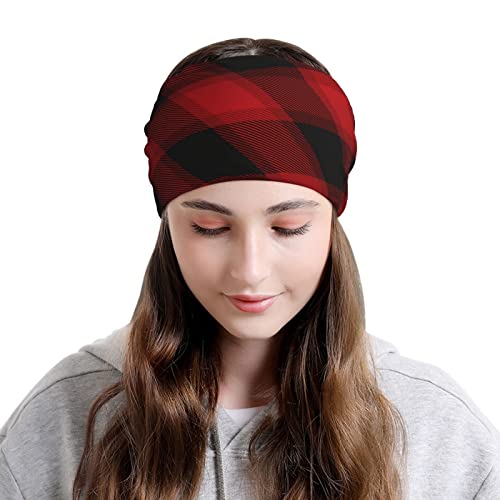 Knit Beanie Hat With Christmas Snowflake Red Plaid Design Hat For Men Women #TOP4