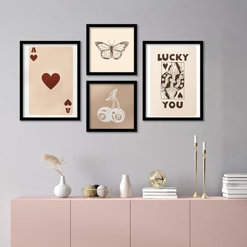Image of kotart Premium Digital Paintings with Frame for Home Decoration - Painting for Living Room Bedroom Office Room Decor - Painting for Wall Decoration - Pack of 4 (Art 10, Big (13x17 or 13x13 inch))