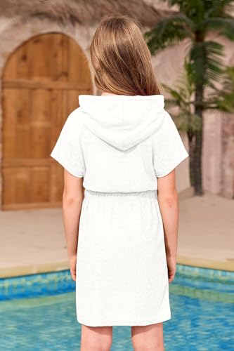 Image of BesserBay Girls Swim Cover Up Beach Bathing Suit Coverups for Swimwear Zip-Up Terry Cloth Robes with Sunglasses 6-14 Years