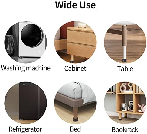 Ezprotekt 8 Pack Adjustable Furniture Risers, Bed Risers 1 inch Round Heavy Duty Anti Slip Rubber, Stackable Washing Machine Riser Creates an Additional 1", 2" or 3" Sofa, Table, Desk, Chair Raisers