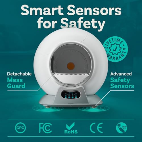 PetCove Caja de arena autolimpiable, caja de arena automática para gatos autolimpiante para múltiples gatos, caja de arena automática de robot, cucharada de limpieza ultra última intervensión, - Imagen 5