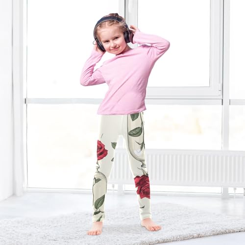 Girls Leggings Red Eternal Flower Art Toddler Girls Clothes Leggings for Girls Toddler Girls Leggings 3-4T4